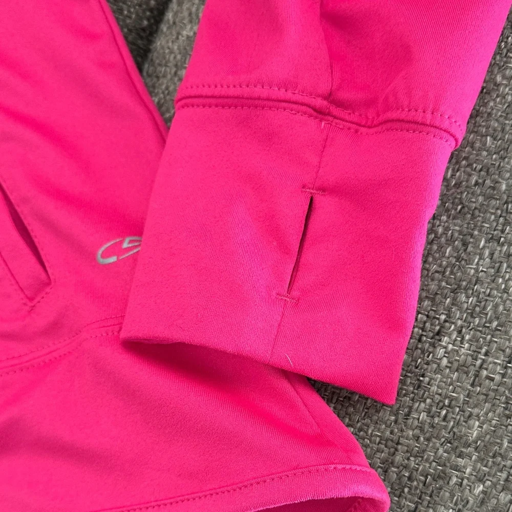 C9 by Champion Hot Pink Full Zip Track Jacket Thumbholes Black Trim Large L